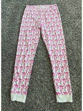 Roller Rabbit 100% Cotton Pink Monkey Pajama Pants Girl's Size 12